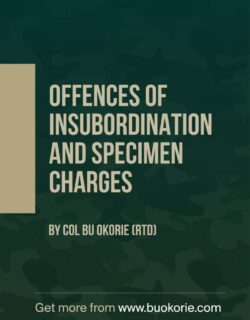 OFFENSES OF INSUBORDINATION AND SPECIMEN CHARGES