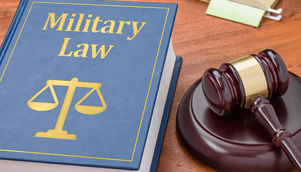 A law book with a gavel - Military law